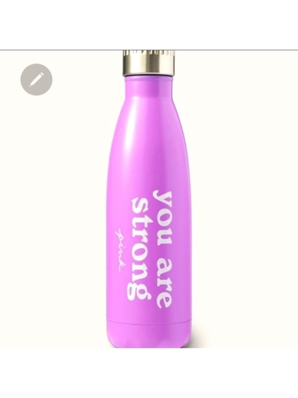 PINK Victoria’s Secret stainless steel reusable water bottle work out gym